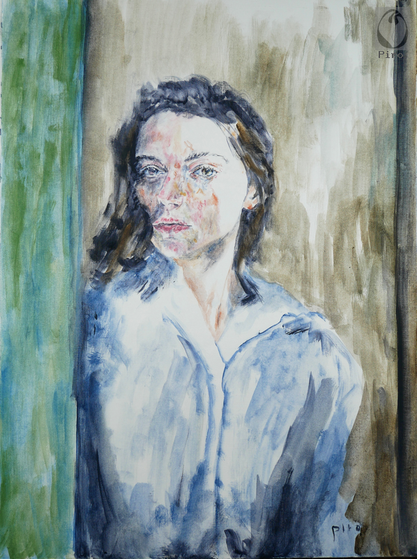 oil on paper - olio su carta di Piro